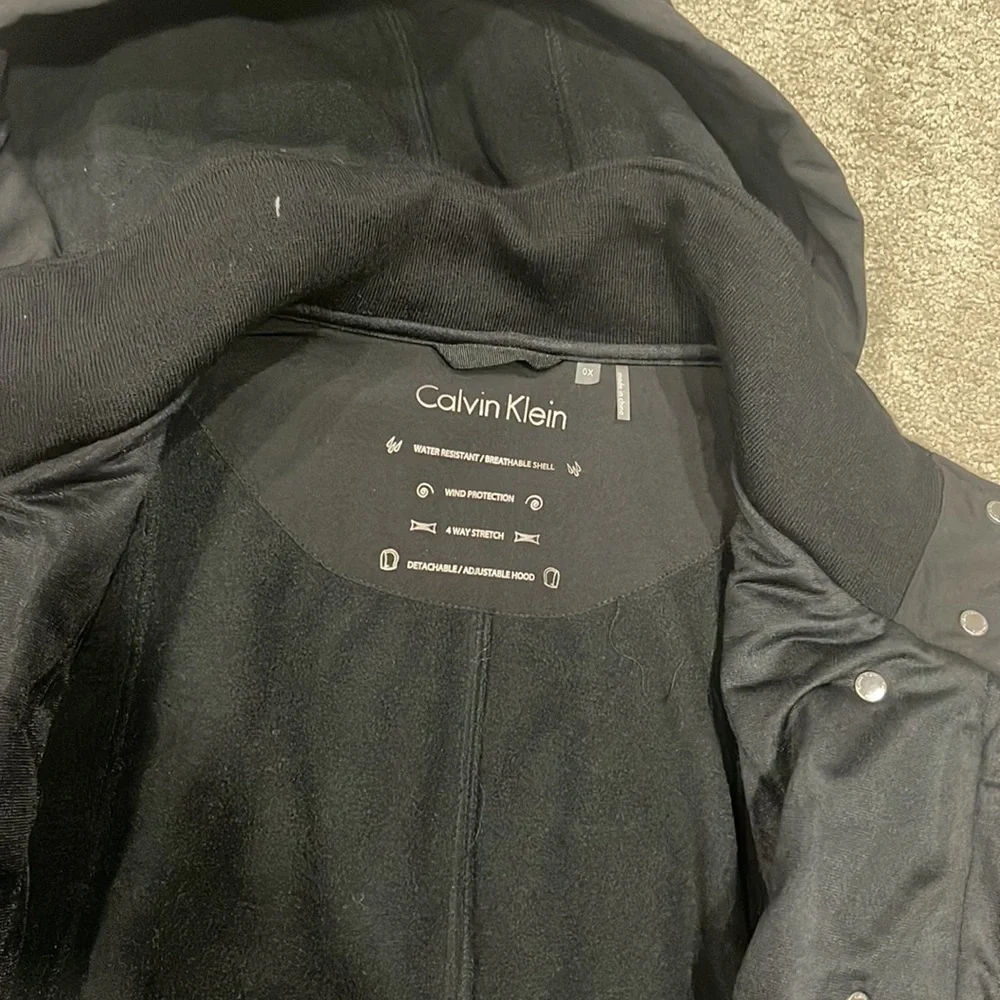 Black Long Trench Water Resistant Jacket - Picture 3 of 6